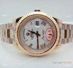 High Quality Rolex Day Date Rose Gold President White Dial Watch 40mm